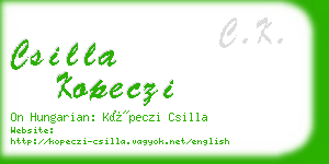 csilla kopeczi business card